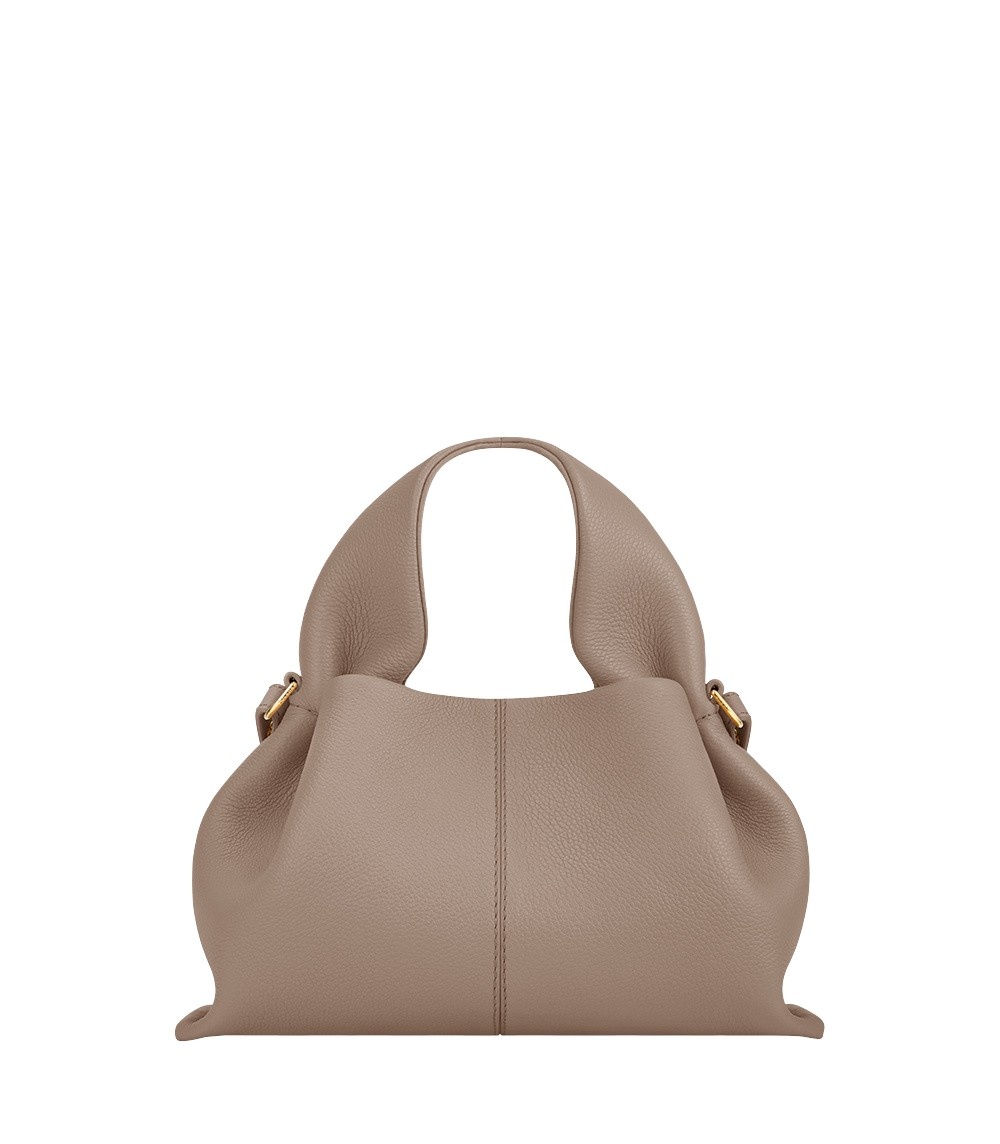 Polène Numéro Neuf Mini in Taupe Numéro Neuf Mini in Taupe - Mini Bags - Parisian Luxury Leather Bag at Coveti