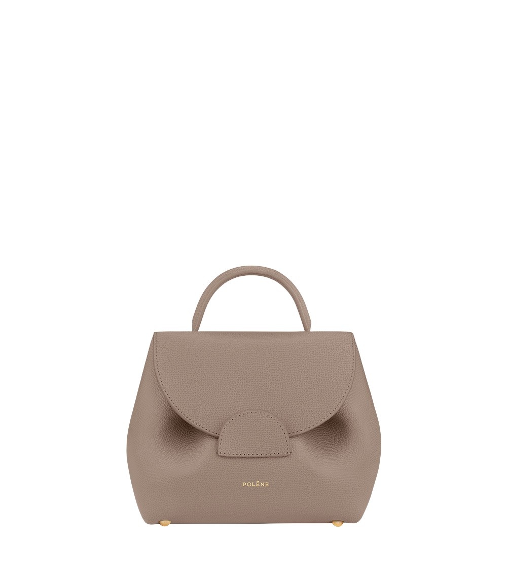 Polène Numéro Un Nano in Taupe Numéro Un Nano in Taupe - Mini Bags - Parisian Luxury Leather Bag at Coveti