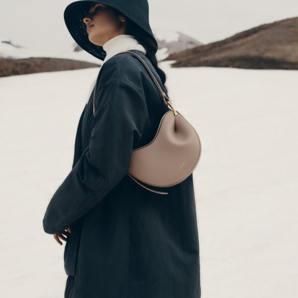 Polène Tonca in Taupe Tonca in Taupe - Shoulder & Crossbody Bags - Parisian Luxury Leather Bag at Coveti