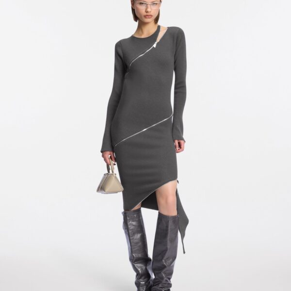 Grey midi dress