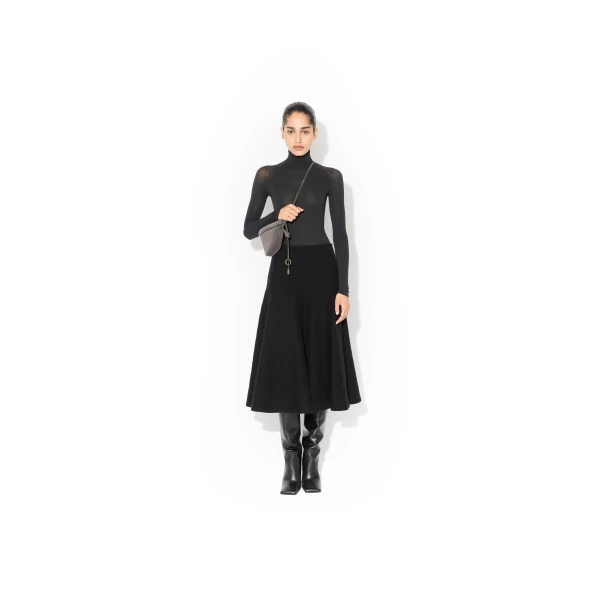 Alaia High Neck Second Skin Knit Bodysuit, view 3