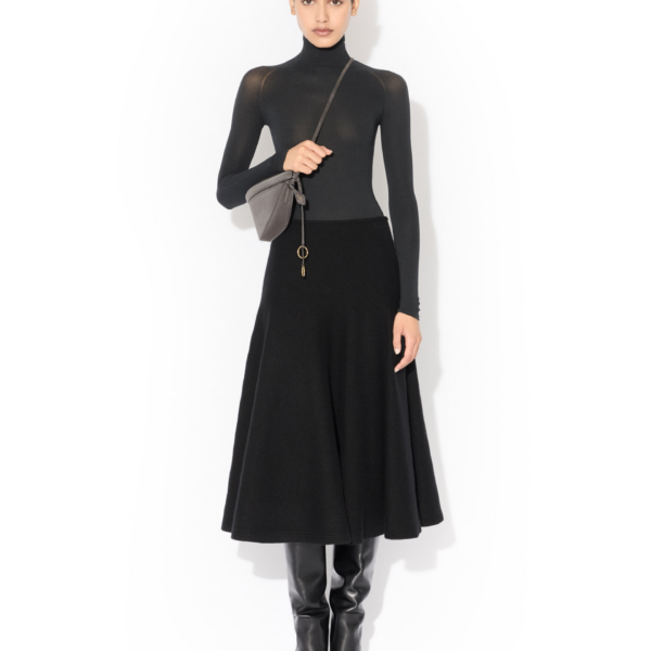 Alaïa High Neck Second Skin Knit Bodysuit - ALAÏA Tops - Laser Cut Luxury - Shop at Coveti