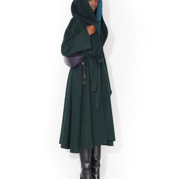 Alaïa Hood Cashmere Wrap Coat - ALAÏA Coats - Laser Cut Luxury - Shop at Coveti