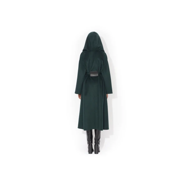 Alaia Hood Cashmere Wrap Coat, view 3