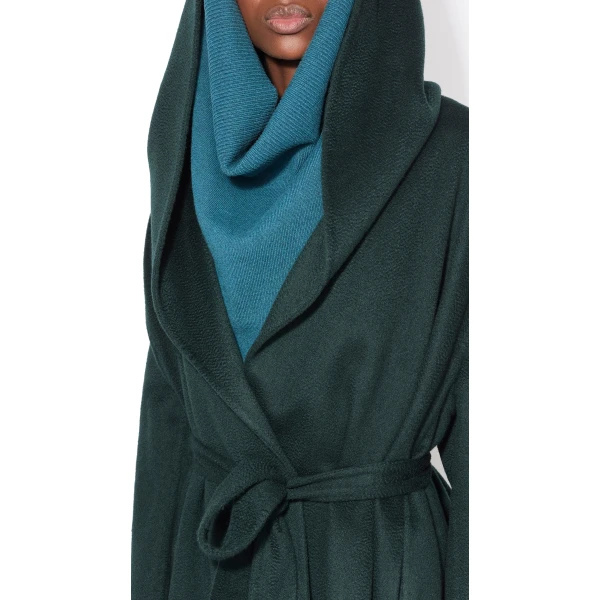Alaia Hood Cashmere Wrap Coat, view 4