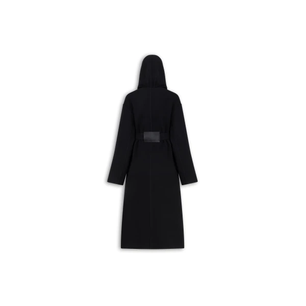 Alaia Hood Wrap Wool Coat, view 6