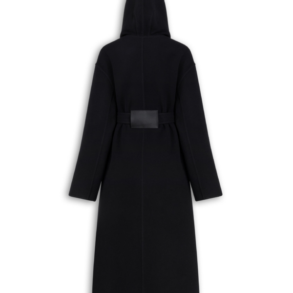 Hood Wrap Wool Coat - Image 6