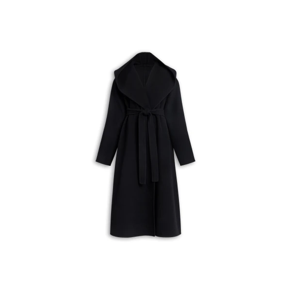 Alaia Hood Wrap Wool Coat