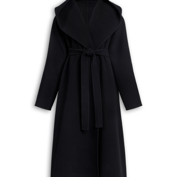 Alaïa Hood Wrap Wool Coat - ALAÏA Coats - Laser Cut Luxury - Shop at Coveti