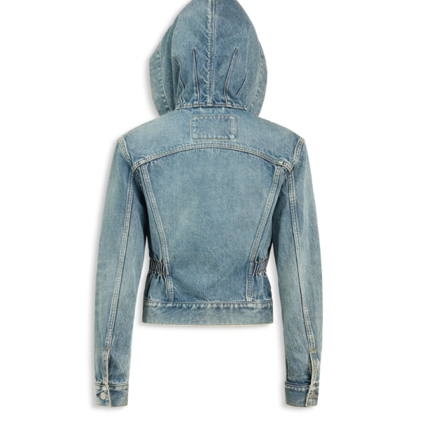Alaïa Hooded Denim Jacket - ALAÏA Jackets - Laser Cut Luxury - Shop at Coveti