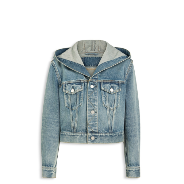 Alaïa Hooded Denim Jacket - ALAÏA Jackets - Laser Cut Luxury - Shop at Coveti