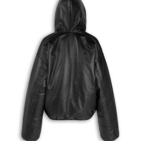 Alaïa Hooded Leather Bomber - ALAÏA Jackets - Laser Cut Luxury - Shop at Coveti