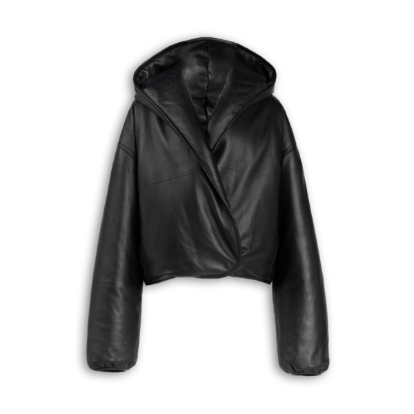 Alaïa Hooded Leather Bomber - ALAÏA Jackets - Laser Cut Luxury - Shop at Coveti