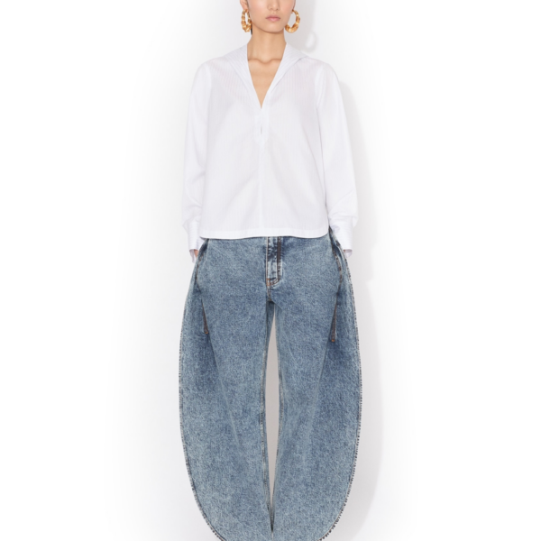 Alaïa Hooded Poplin Shirt - ALAÏA Hoodies - Laser Cut Luxury - Shop at Coveti