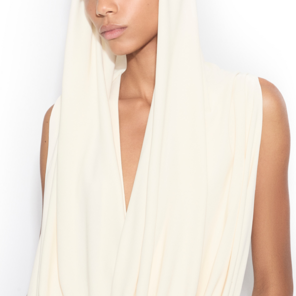 Alaïa Hooded Viscose Bodysuit - ALAÏA Hoodies - Laser Cut Luxury - Shop at Coveti