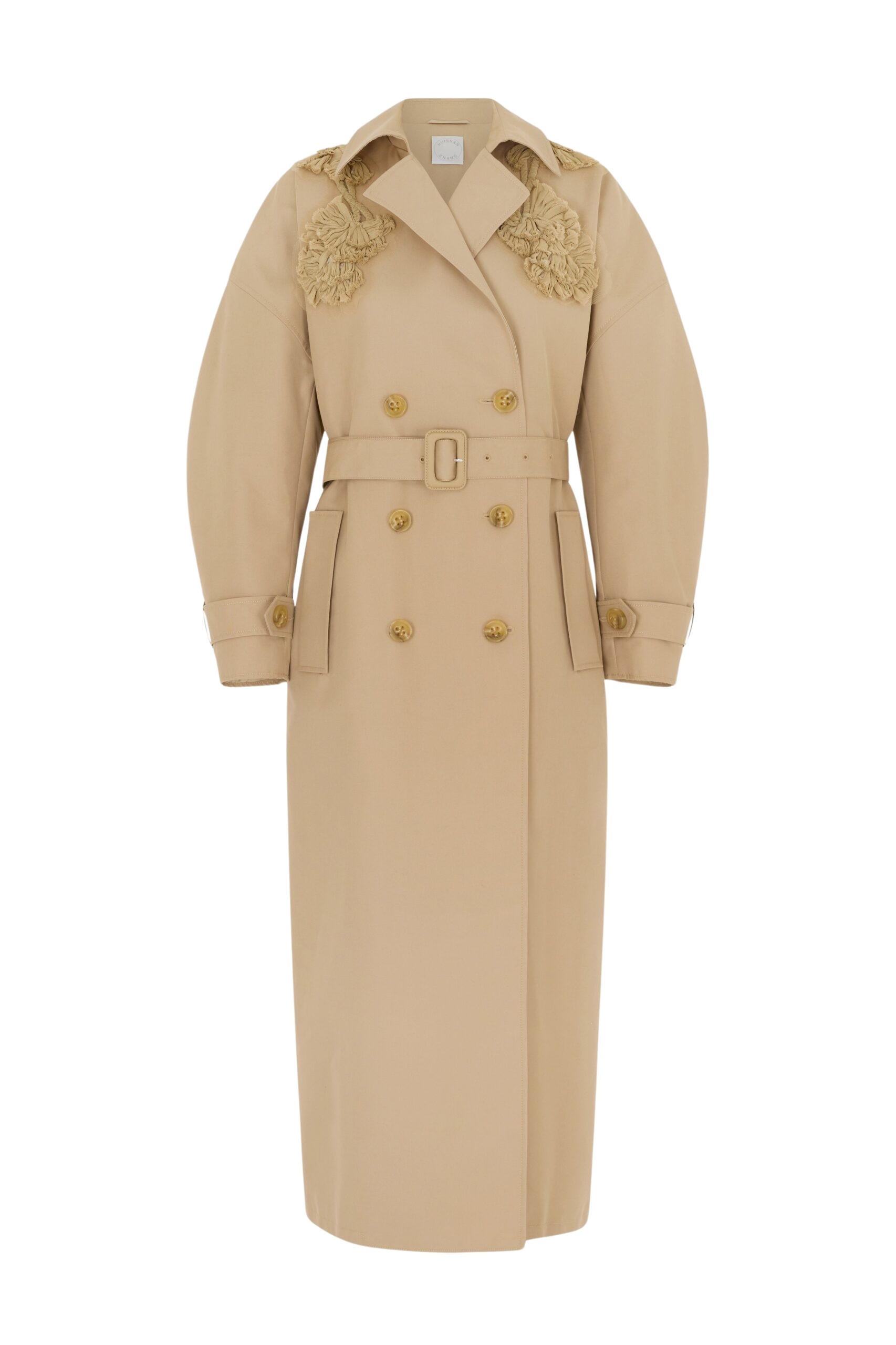 Huishan Zhang Arthur Trench Coat in Camel Cotton Gabardine