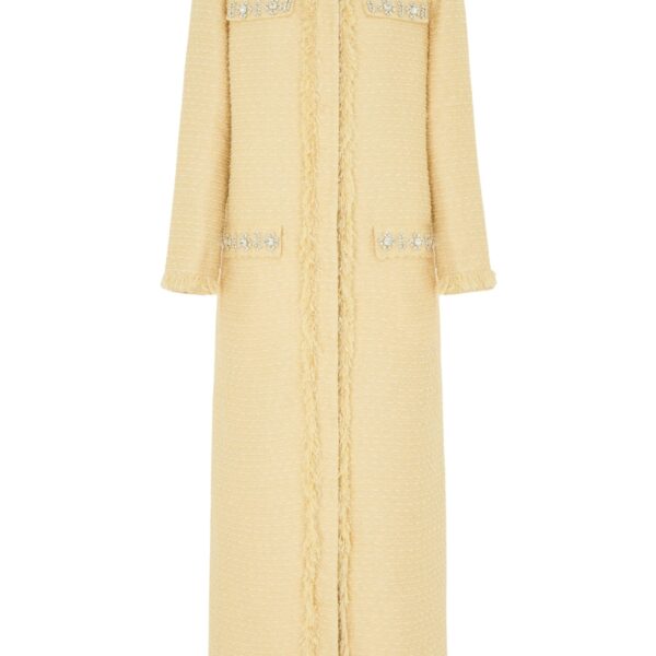 Betula Coat in Pale Yellow Tweed