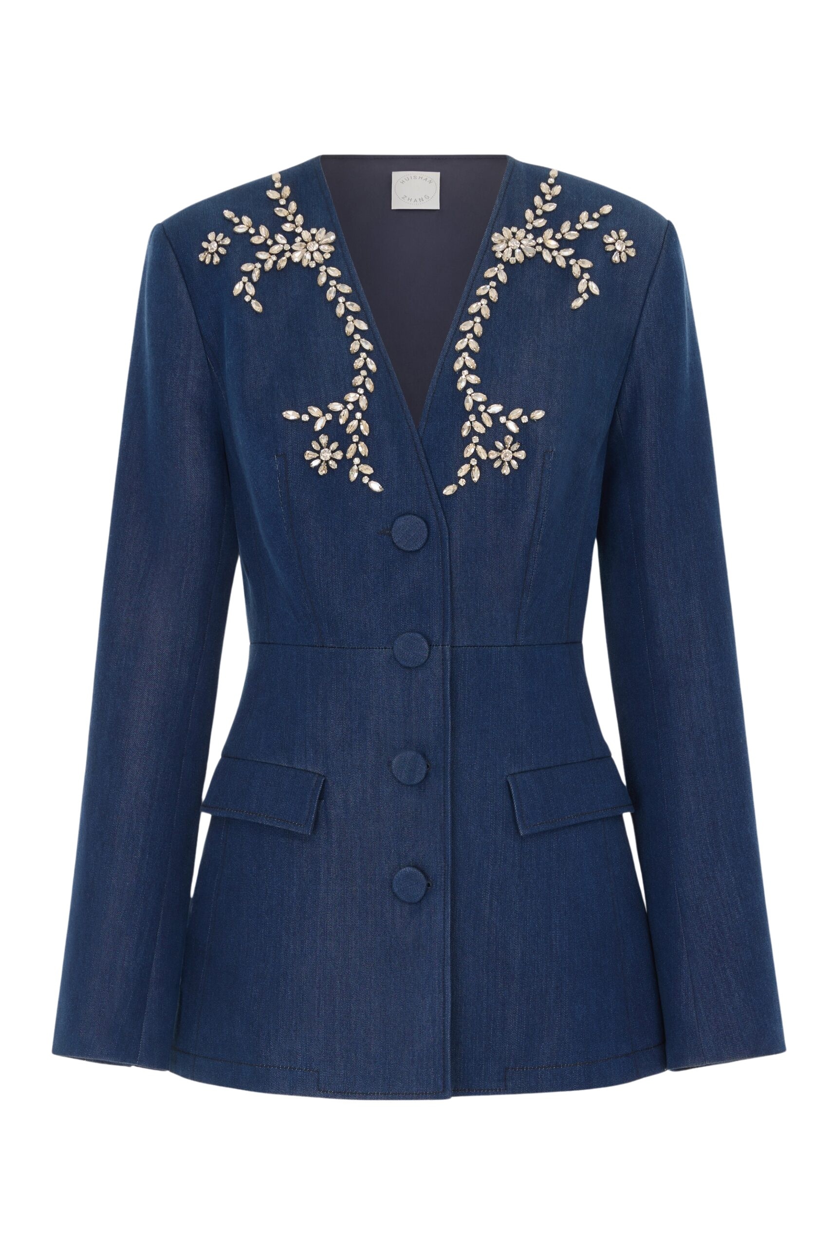 Huishan Zhang Clay Jacket in Blue Chambray