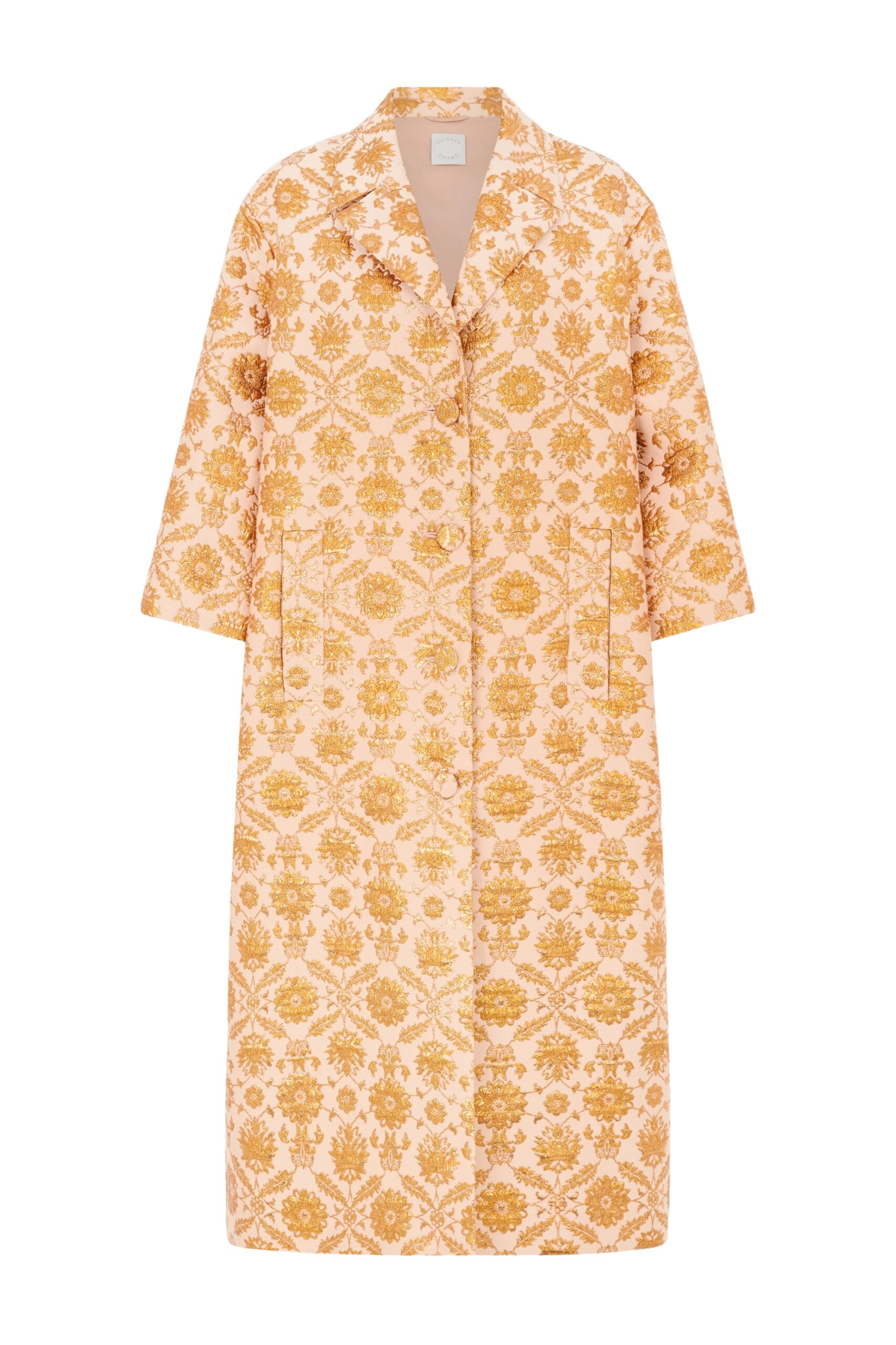 Huishan Zhang Liliane Coat in Copper Jacquard