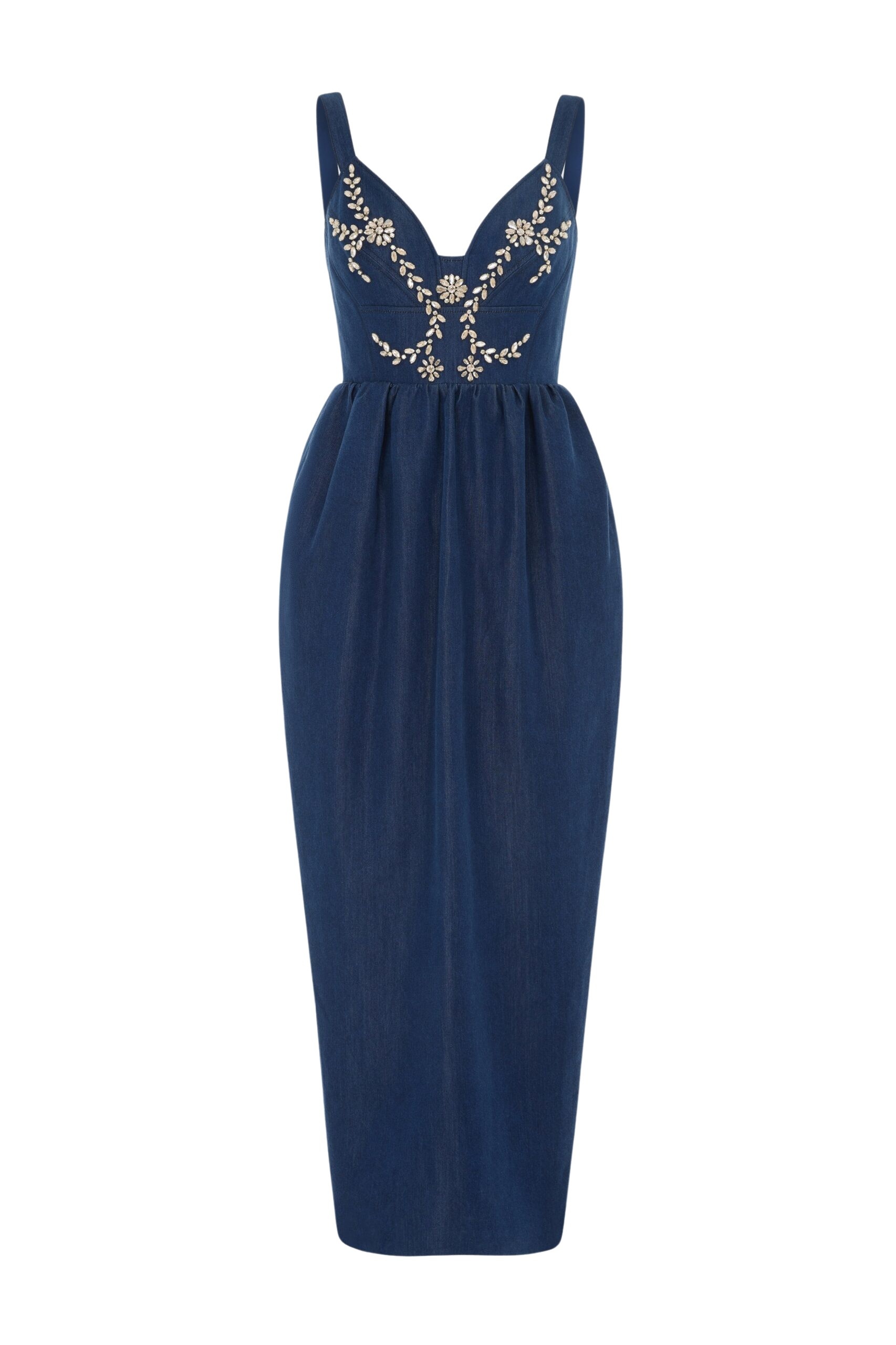 Huishan Zhang Liviana Dress in Blue Chambray
