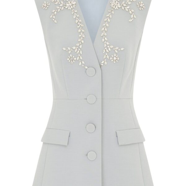 Sigrid Jacket in Grey Crepe