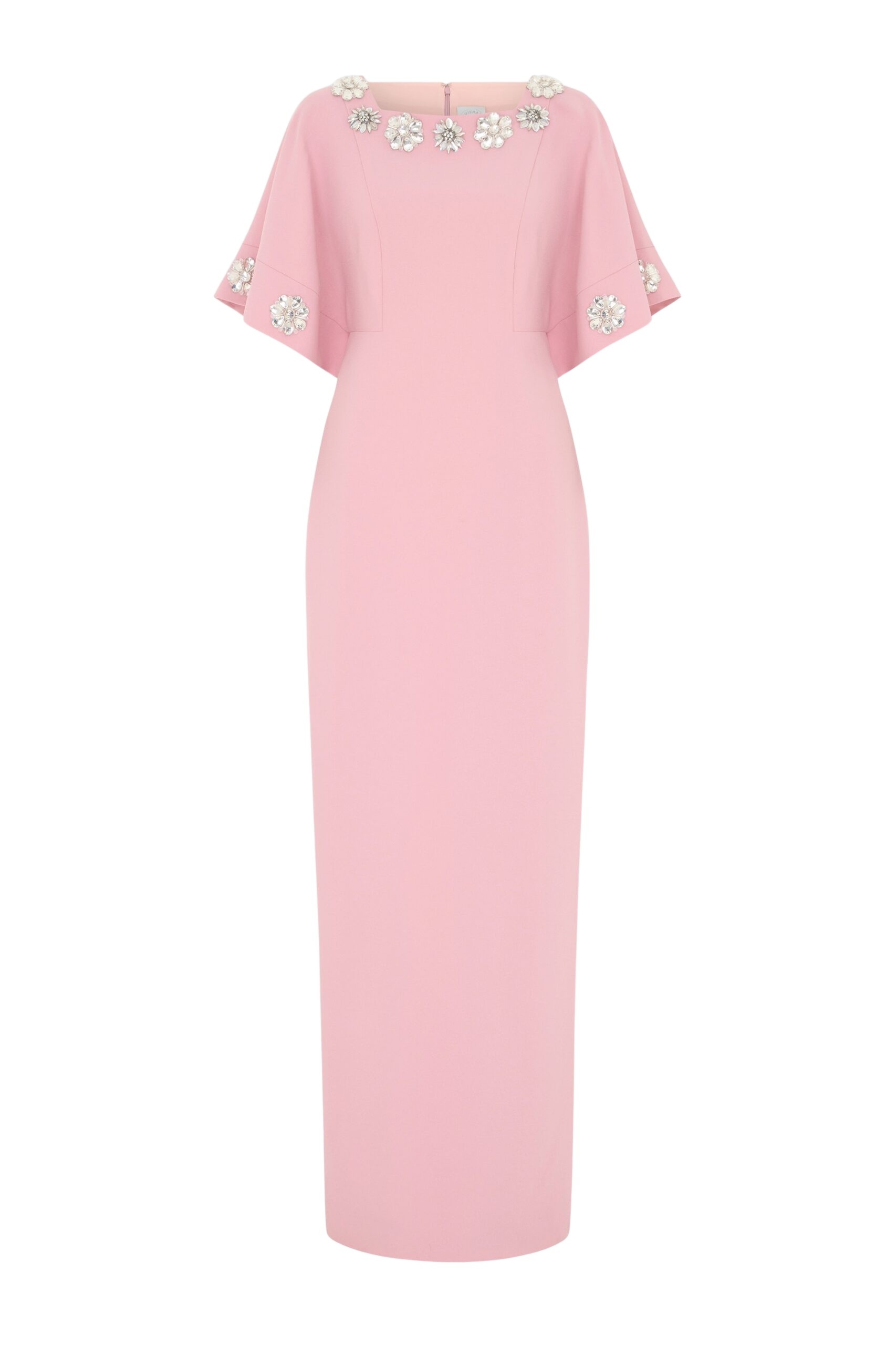 Huishan Zhang Wysteria Dress in Pink Crepe