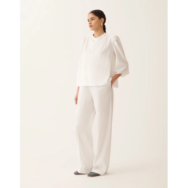 Fabiana Filippi Optical White Jersey T-shirt Top, view 2