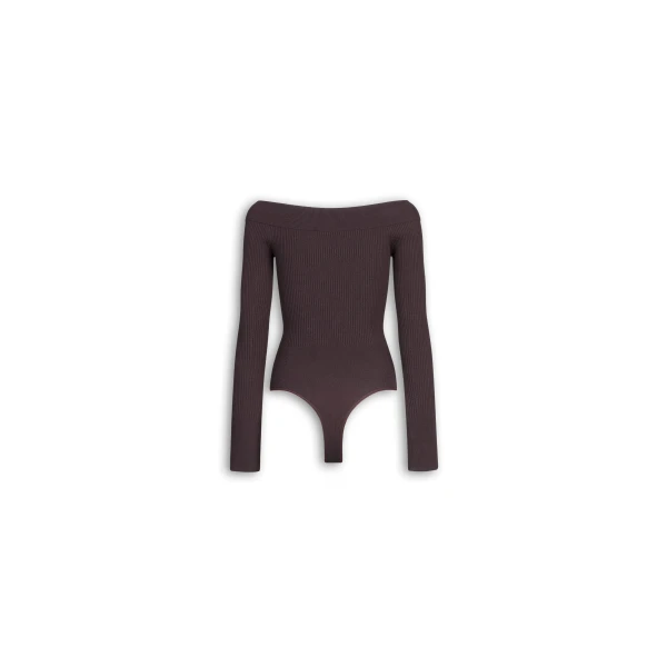 Alaia Knit Off Shoulder Bodysuit, view 2