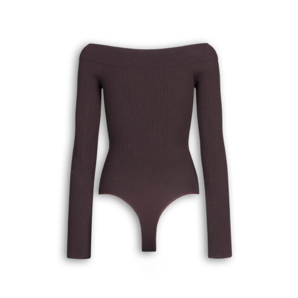Alaïa Knit Off Shoulder Bodysuit - ALAÏA Tops - Laser Cut Luxury - Shop at Coveti