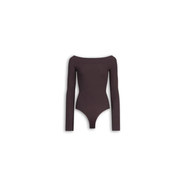 Alaia Knit Off Shoulder Bodysuit