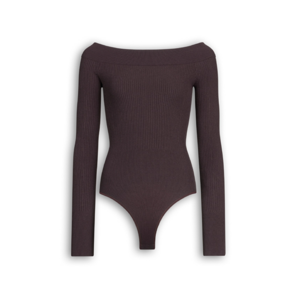 Alaïa Knit Off Shoulder Bodysuit - ALAÏA Tops - Laser Cut Luxury - Shop at Coveti