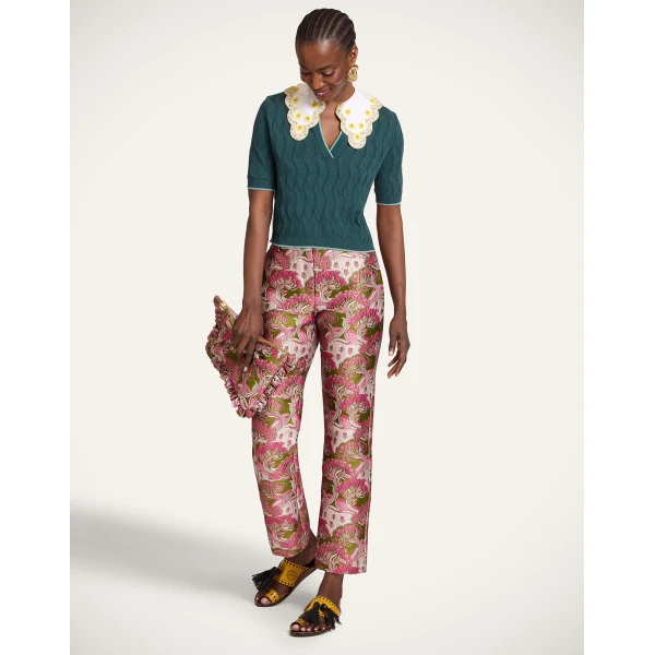 La DoubleJ 24/7 Pants in Tulip Green - Pants - Milanese Maximalist Fashion at Coveti