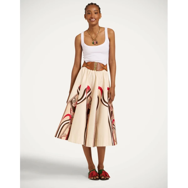 La DoubleJ Ballerina Skirt in Ambrosia Placée Red - Skirts - Milanese Maximalist Fashion at Coveti