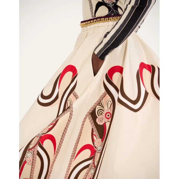 La DoubleJ Ballerina Skirt in Ambrosia Placée Red - Skirts - Milanese Maximalist Fashion at Coveti