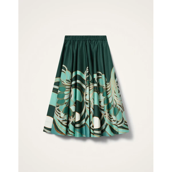La DoubleJ Ballerina Skirt in Blooming Tulip Placée Dark Green - Skirts - Milanese Maximalist Fashion at Coveti