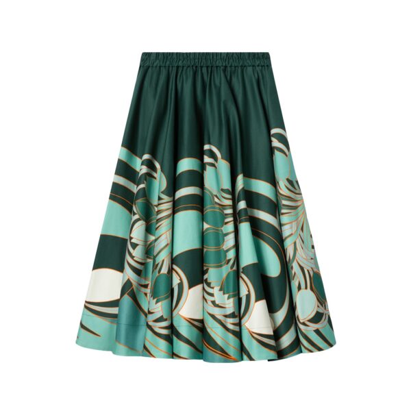 La DoubleJ Ballerina Skirt in Blooming Tulip Placée Dark Green - Skirts - Milanese Maximalist Fashion at Coveti