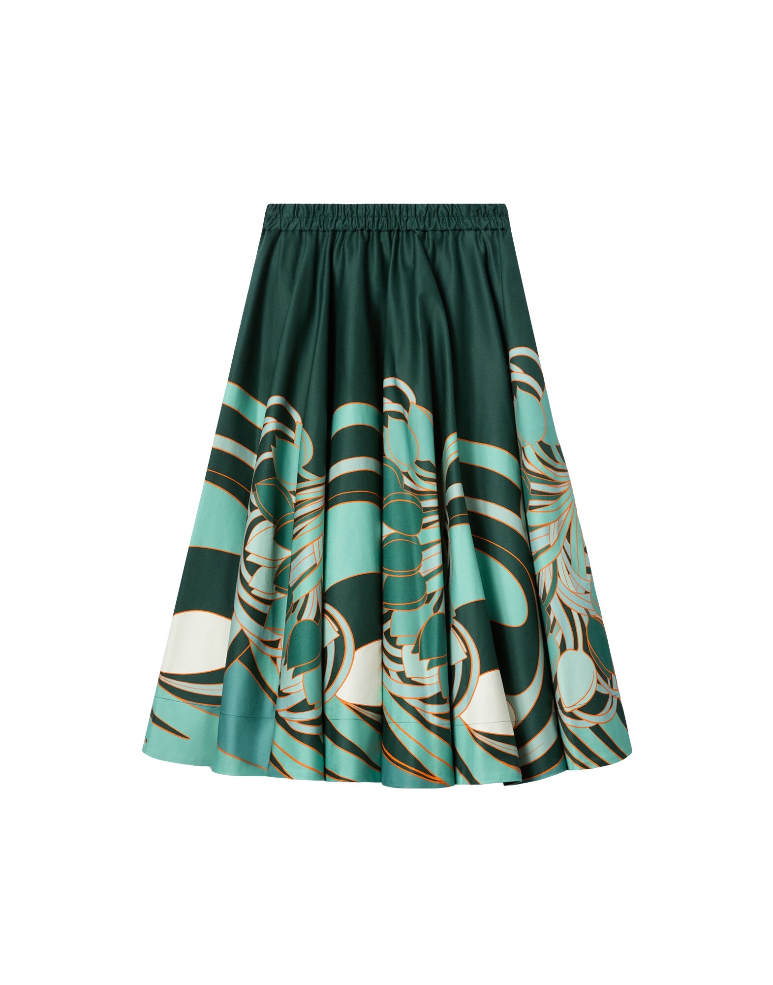 La DoubleJ Ballerina Skirt in Blooming Tulip Placée Dark Green - Skirts - Milanese Maximalist Fashion at Coveti