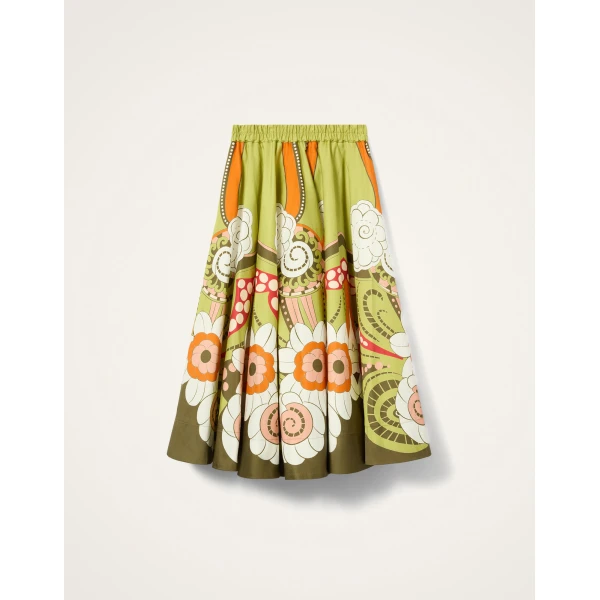 La DoubleJ Ballerina Skirt in Dragonfly Placée Green - Skirts - Milanese Maximalist Fashion at Coveti