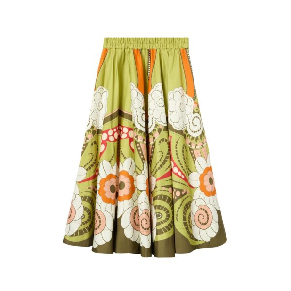 La DoubleJ Ballerina Skirt in Dragonfly Placée Green - Skirts - Milanese Maximalist Fashion at Coveti