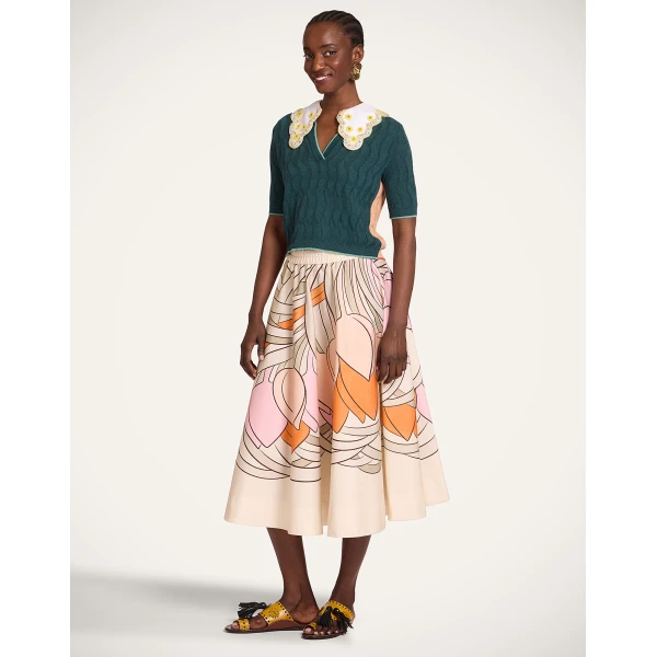 La DoubleJ Ballerina Skirt in Tulip Placée Pale Pink - Skirts - Milanese Maximalist Fashion at Coveti