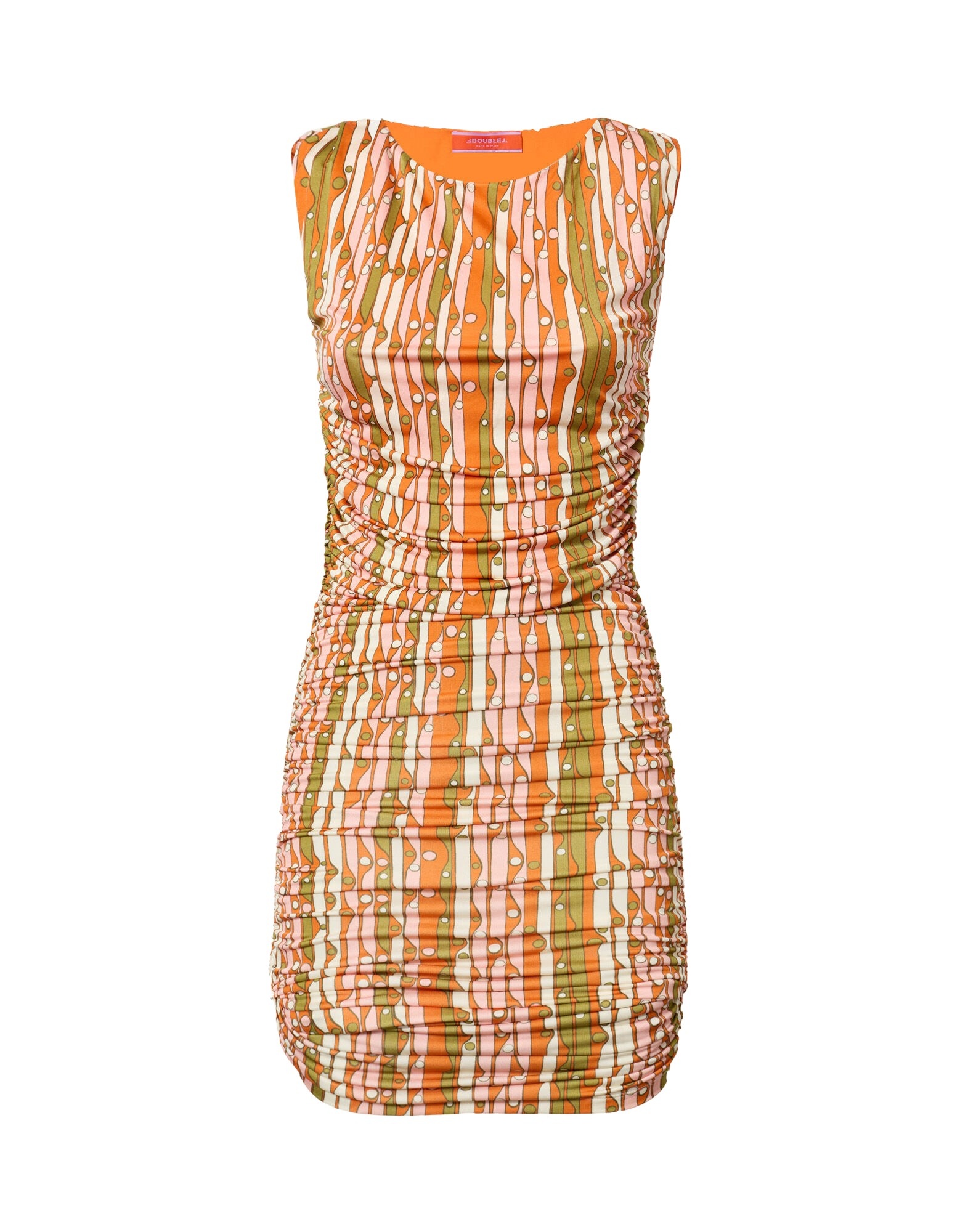 La DoubleJ Bandage Mini Dress in Smarties Orange - Dresses - Milanese Maximalist Fashion at Coveti