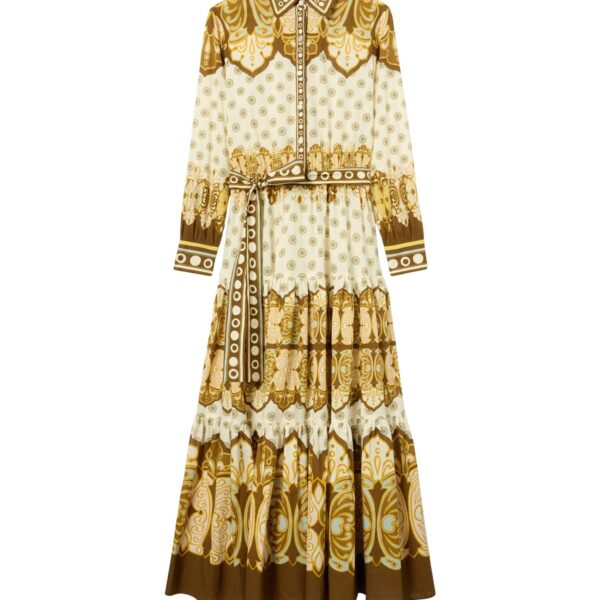 La DoubleJ Bellini Dress in Cocoon Placée Brown - Dresses - Milanese Maximalist Fashion at Coveti