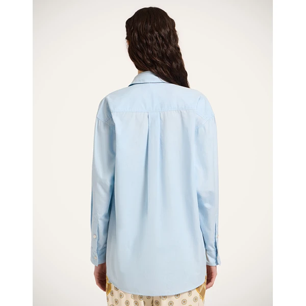 La DoubleJ Better Than Your Boyfriend's Shirt in Solid Light Blue - Tops - Milanese Maximalist Fashion at Coveti