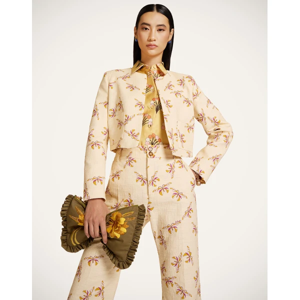 La DoubleJ Bijoux Jacket in Farfalla Buttercream - Jackets - Milanese Maximalist Fashion at Coveti
