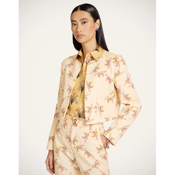 La DoubleJ Bijoux Jacket in Farfalla Buttercream - Jackets - Milanese Maximalist Fashion at Coveti