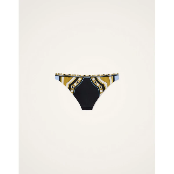 La DoubleJ Bikini Bottom in Sanctuary Placée Black - Beachwear - Milanese Maximalist Fashion at Coveti