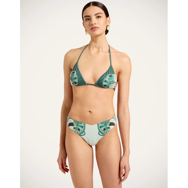 La DoubleJ Bikini Top in Blooming Tulip Placée Mint - Beachwear - Milanese Maximalist Fashion at Coveti