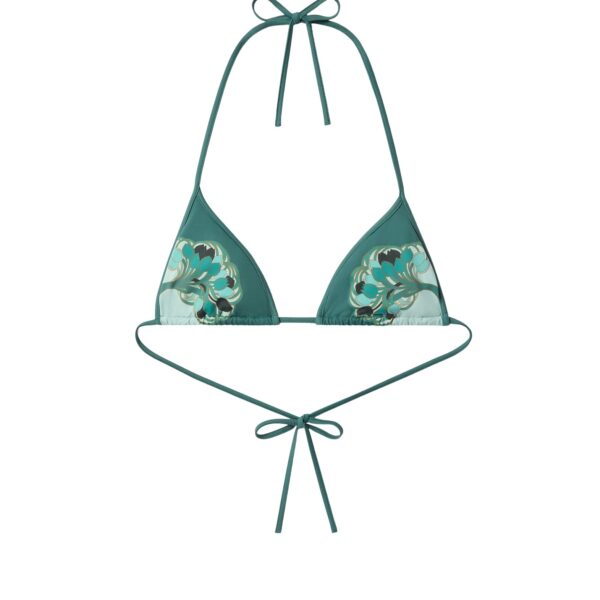 La DoubleJ Bikini Top in Blooming Tulip Placée Mint - Beachwear - Milanese Maximalist Fashion at Coveti