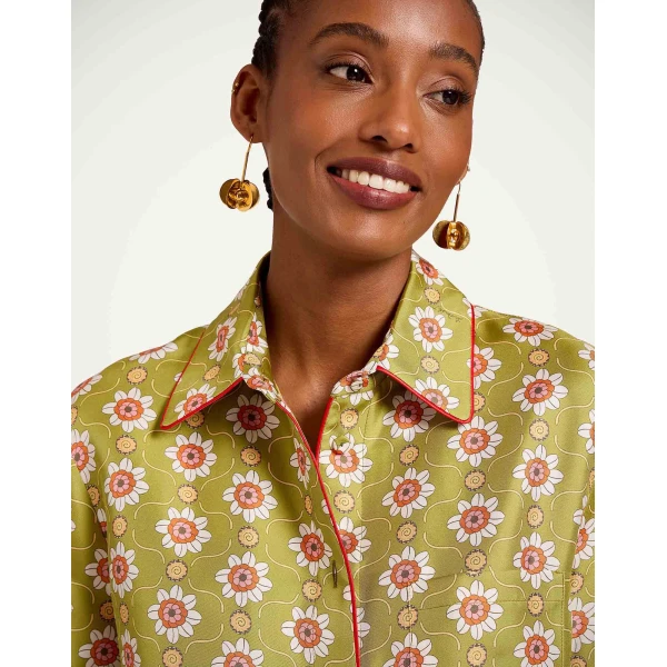 La DoubleJ Boy Shirt in Ambrosia Green - Tops - Milanese Maximalist Fashion at Coveti