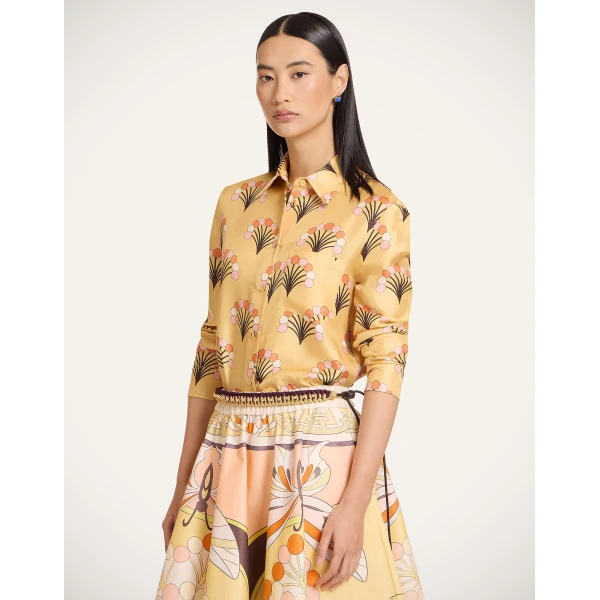 La DoubleJ Boy Shirt in Florette Yellow - Tops - Milanese Maximalist Fashion at Coveti